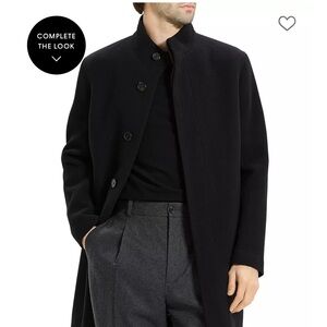 Theory Black Stand-Collar Trench Coat